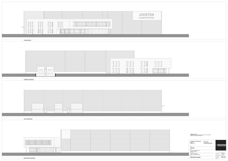 d. -07-2014, opgesteld door Van Bokhorst Architecten ONDERDEEL Gevels PROJET Veilingweg in Huissen OPDRAHTGEVER