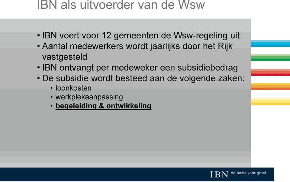 vastgesteld IBN ontvangt per medeweker een subsidiebedrag De subsidie