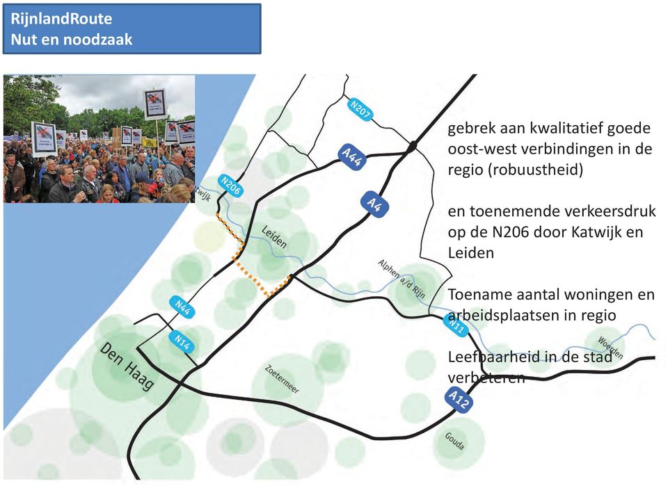 verkeersdruk op de N206 door Katwijk en Leiden Toename