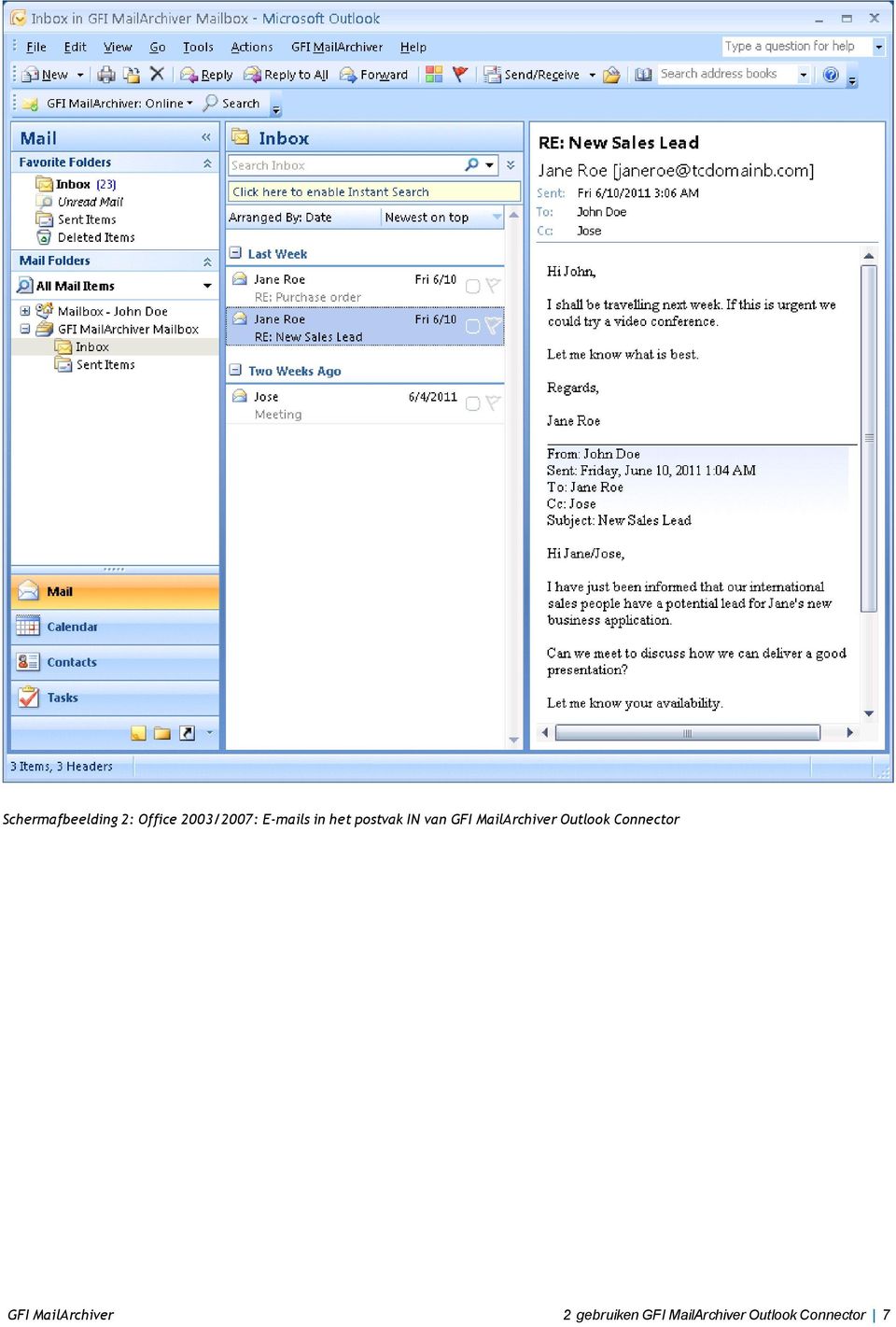 MailArchiver Outlook Connector GFI