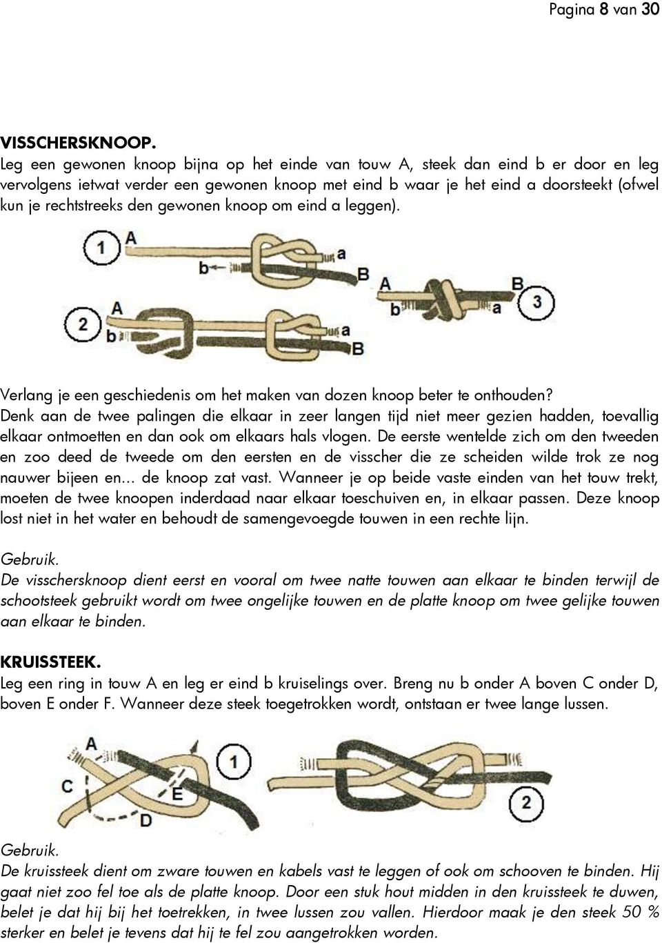 gewonen knoop om eind a leggen). Verlang je een geschiedenis om het maken van dozen knoop beter te onthouden?