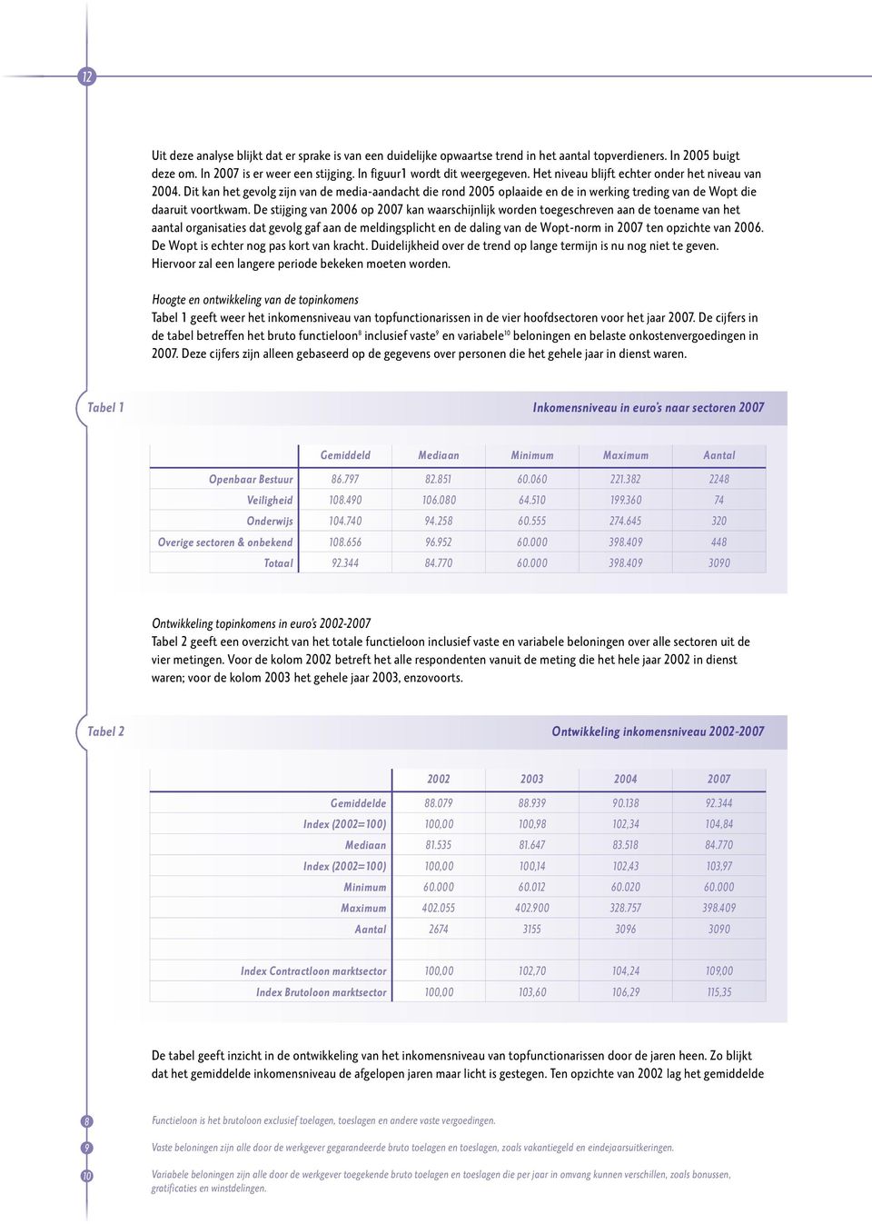 De stijging van 2006 op 2007 kan waarschijnlijk worden toegeschreven aan de toename van het aantal organisaties dat gevolg gaf aan de meldingsplicht en de daling van de Wopt-norm in 2007 ten opzichte