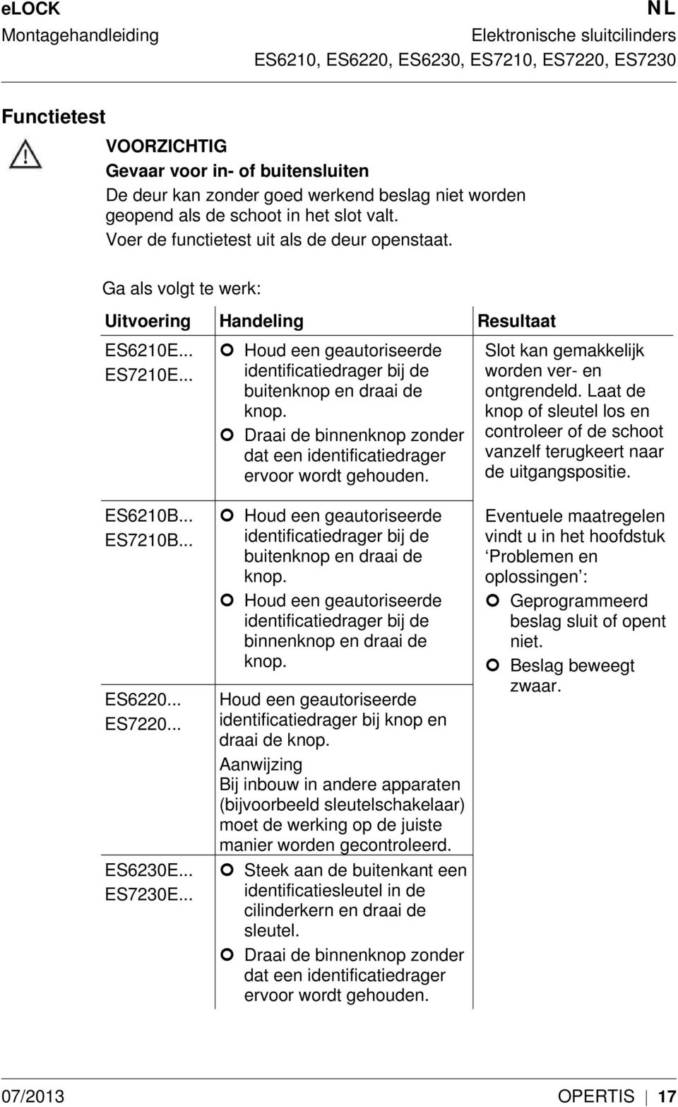 .. Houd een geautoriseerde identificatiedrager bij de buitenknop en draai de knop. Draai de binnenknop zonder dat een identificatiedrager ervoor wordt gehouden.