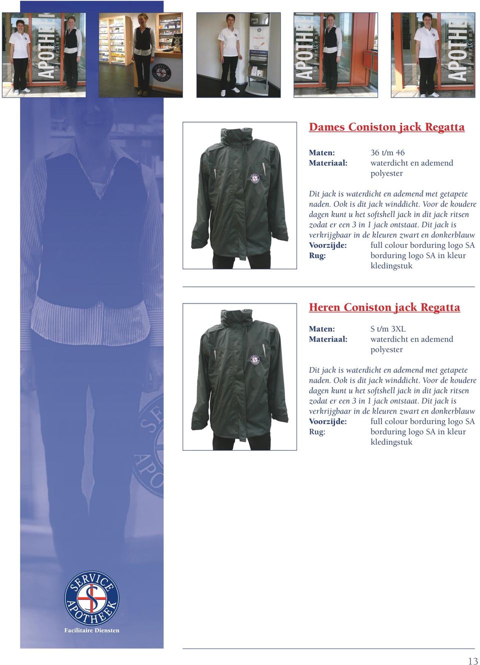 Dit jack is verkrijgbaar in de kleuren zwart en donkerblauw Heren Coniston jack Regatta Maten: Materiaal: S t/m 3XL waterdicht en ademend polyester Dit jack is