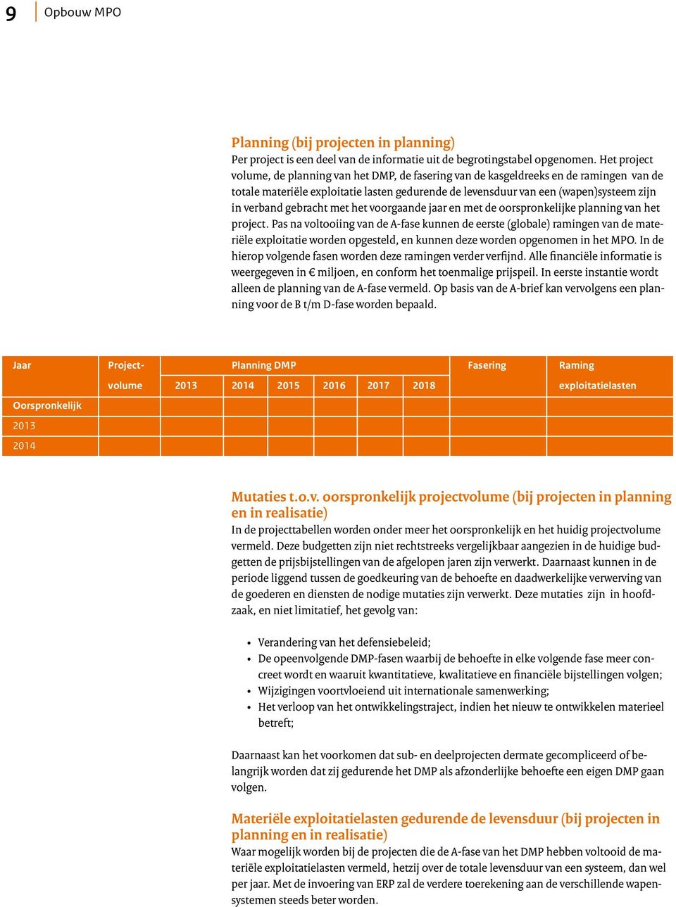 gebracht met het voorgaande en met de oorspronkelijke planning van het project.