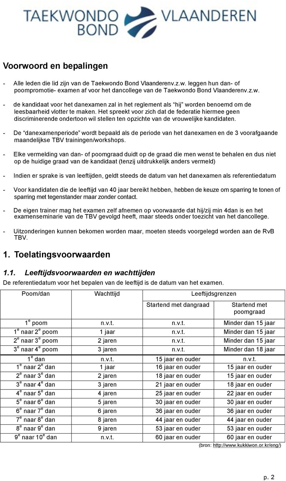 - De danexamenperiode wordt bepaald als de periode van het danexamen en de 3 voorafgaande maandelijkse TBV trainingen/workshops.