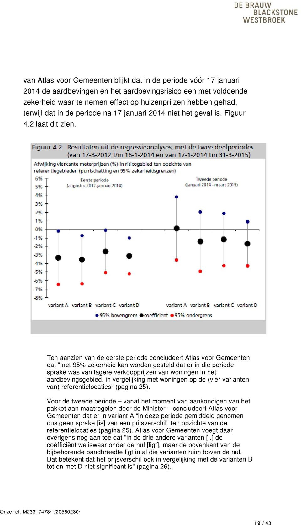 Ten aanzien van de eerste periode concludeert Atlas voor Gemeenten dat "met 95% zekerheid kan worden gesteld dat er in die periode sprake was van lagere verkoopprijzen van woningen in het