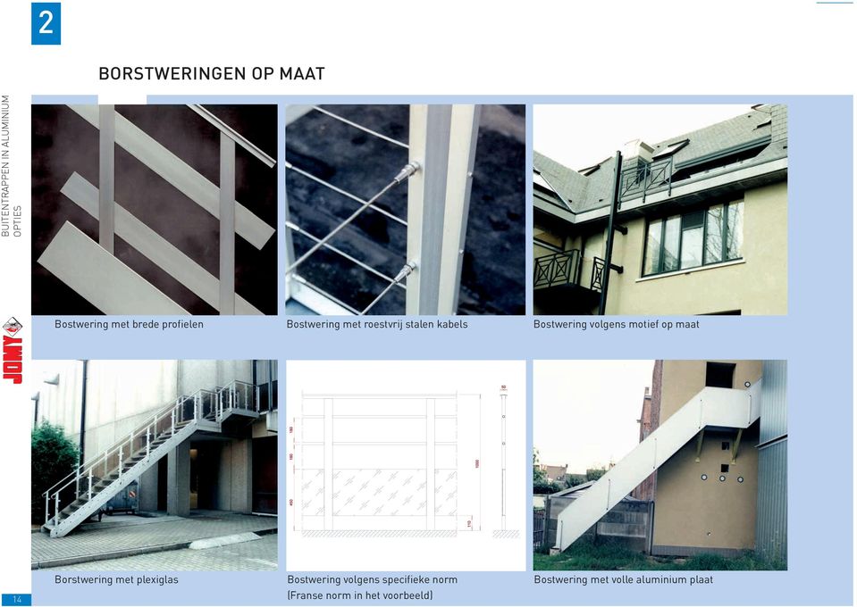 op maat Borstwering met plexiglas Bostwering volgens specifieke