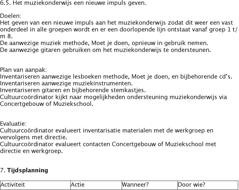 De aanwezige muziek methode, Moet je doen, opnieuw in gebruik nemen. De aanwezige gitaren gebruiken om het muziekonderwijs te ondersteunen.