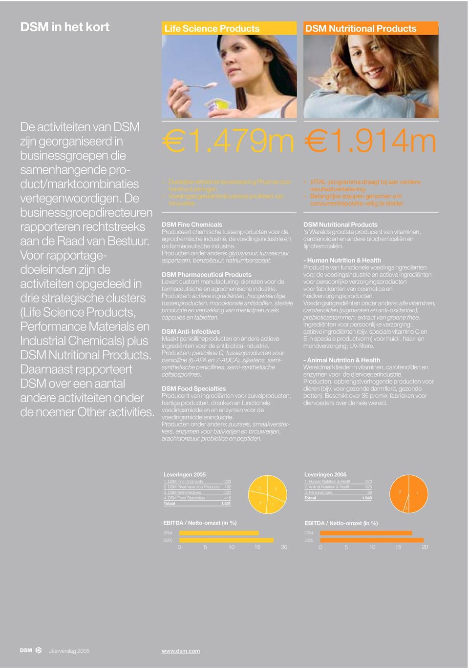 Voor rapportagedoeleinden zijn de activiteiten opgedeeld in drie strategische clusters (Life Science Products, Performance Materials en Industrial Chemicals) plus DSM Nutritional Products.