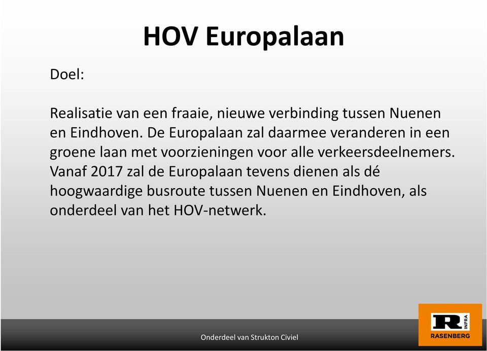 De Europalaan zal daarmee veranderen in een groene laan met voorzieningen voor