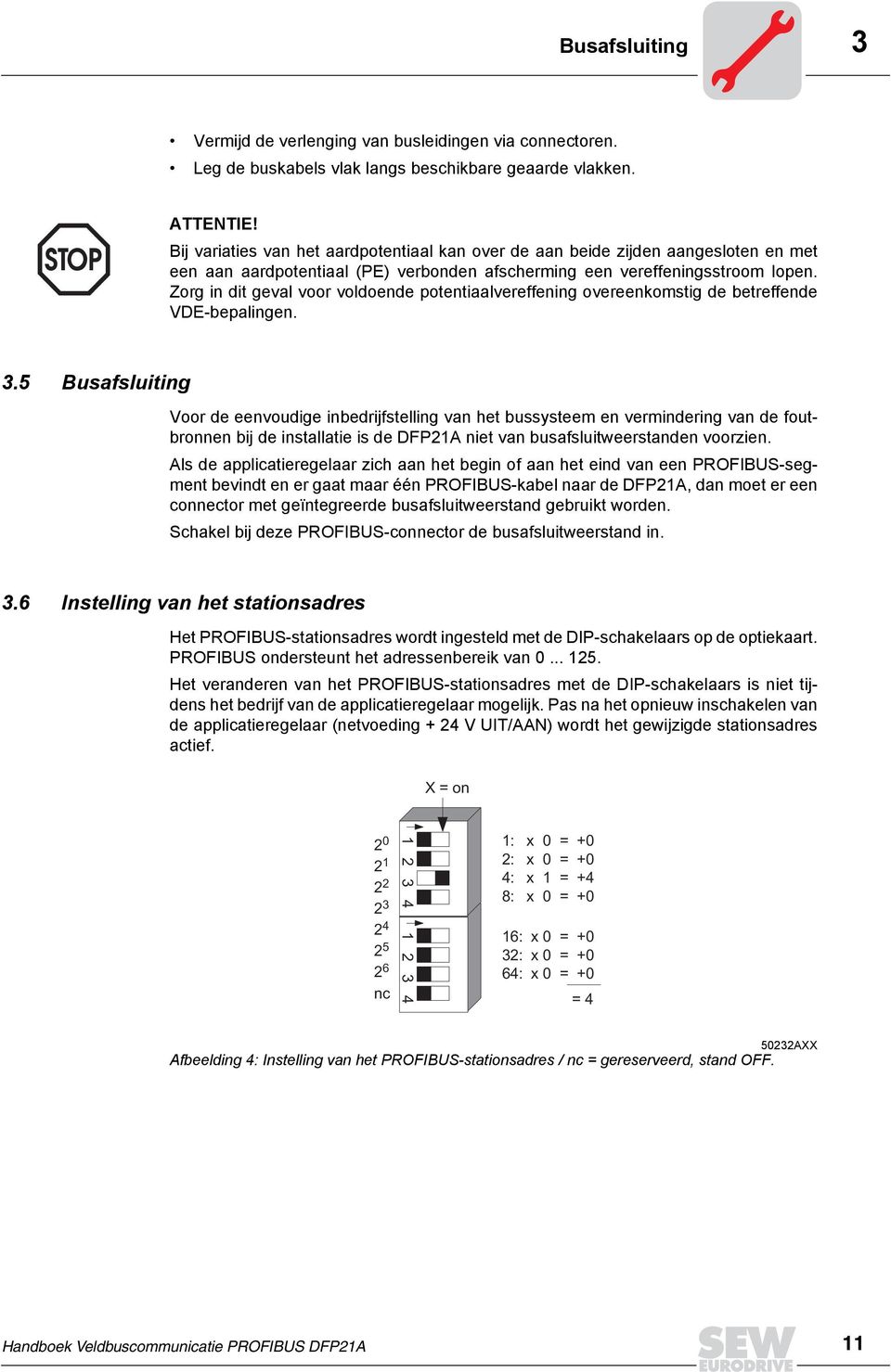 Zorg in dit geval voor voldoende potentiaalvereffening overeenkomstig de betreffende VDE-bepalingen. 3.