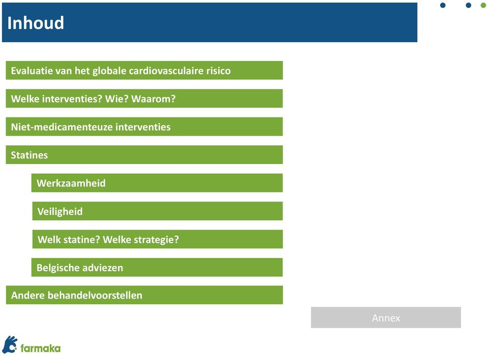 Niet-medicamenteuze interventies Statines Werkzaamheid