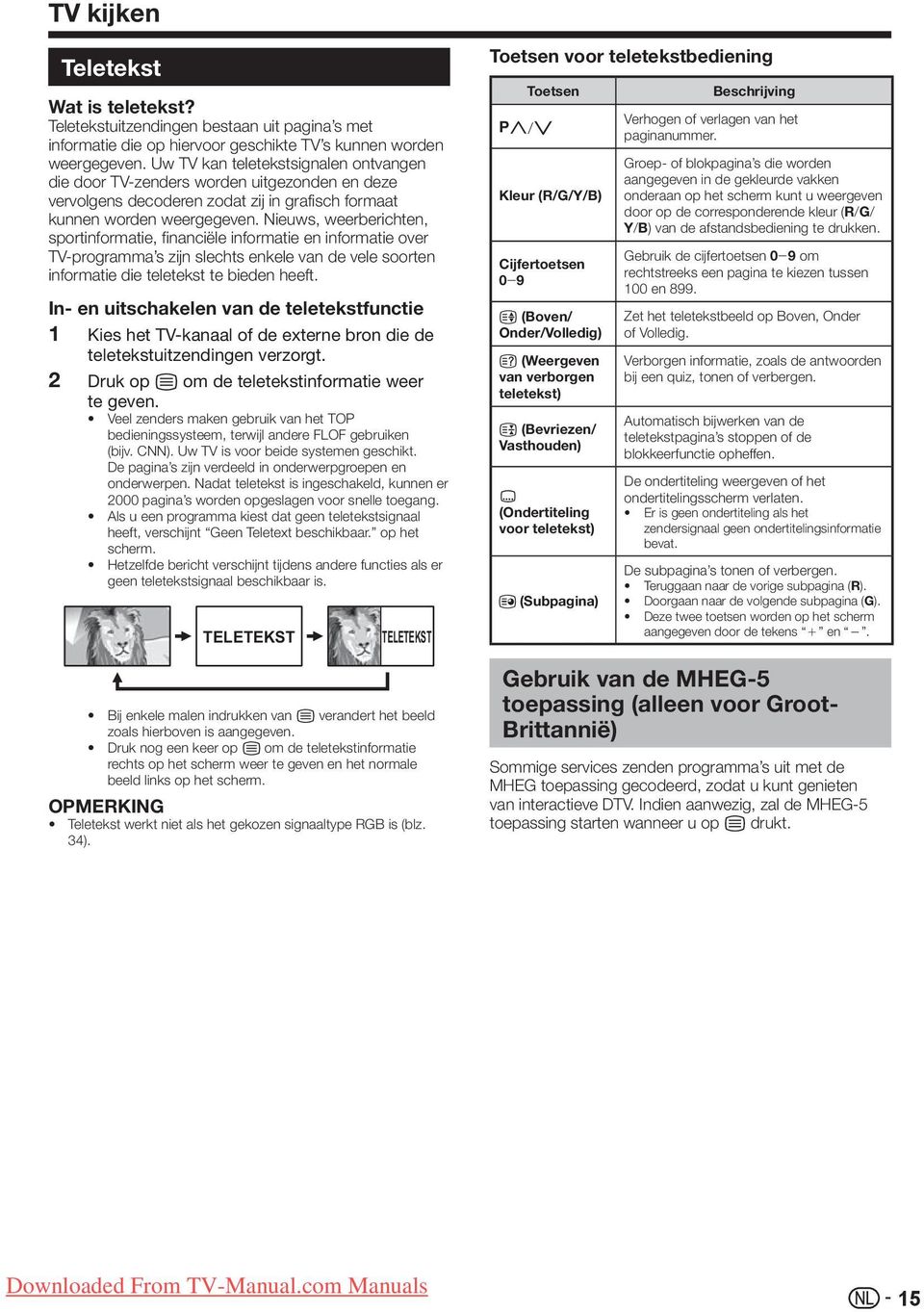 Nieuws, weerberichten, sportinformatie, financiële informatie en informatie over TV-programma s zijn slechts enkele van de vele soorten informatie die teletekst te bieden heeft.