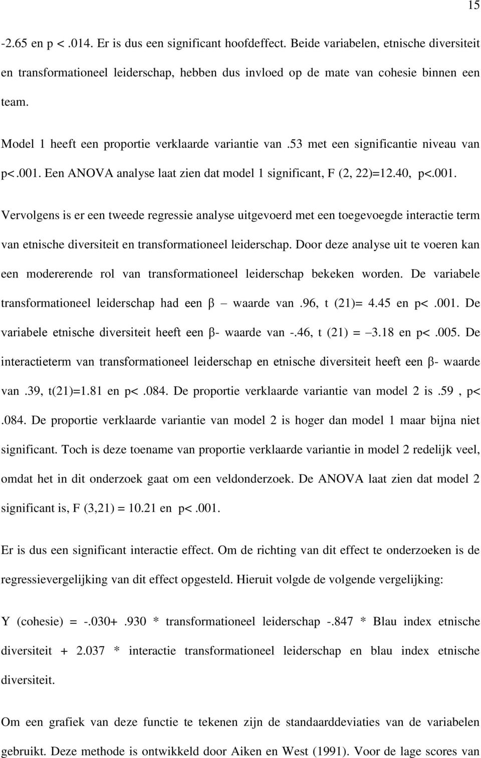 Een ANOVA analyse laat zien dat model 1 significant, F (2, 22)=12.40, p<.001.