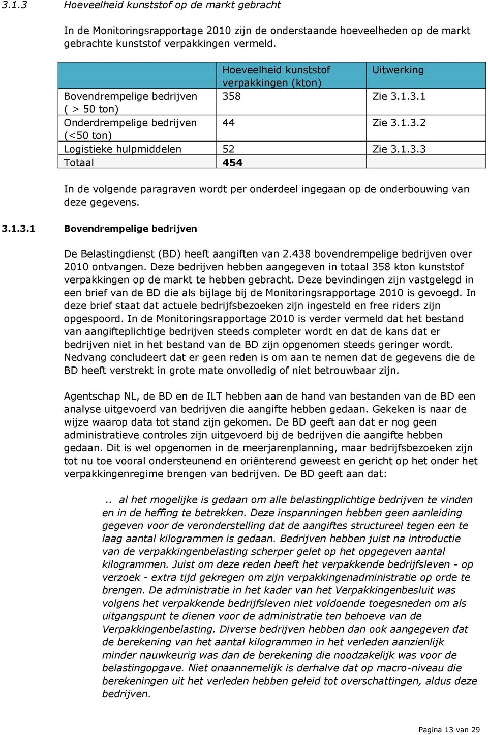 3.1.3.1 Bovendrempelige bedrijven De Belastingdienst (BD) heeft aangiften van 2.438 bovendrempelige bedrijven over 2010 ontvangen.