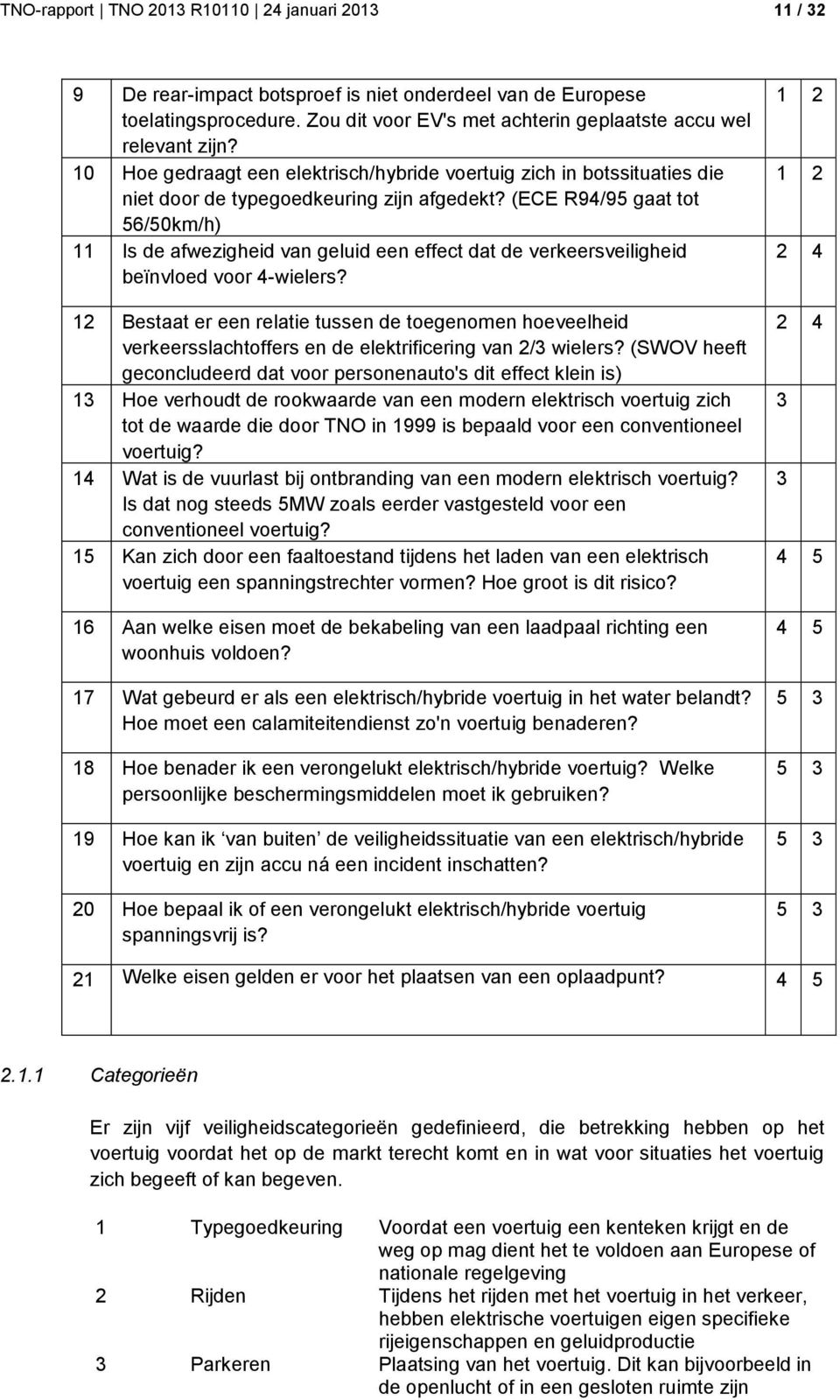 (ECE R94/95 gaat tot 56/50km/h) 11 Is de afwezigheid van geluid een effect dat de verkeersveiligheid beïnvloed voor 4-wielers?