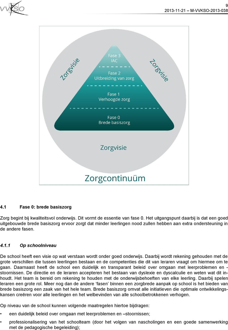 1 Op schoolniveau De school heeft een visie op wat verstaan wordt onder goed onderwijs.