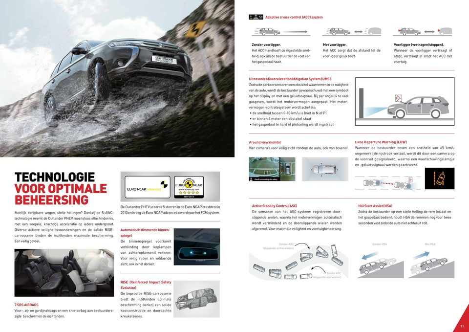 Ultrasonic Misacceleration Mitigation System (UMS) Zodra de parkeersensoren een obstakel waarnemen in de nabijheid van de auto, wordt de bestuurder gewaarschuwd met een symbool op het display en met