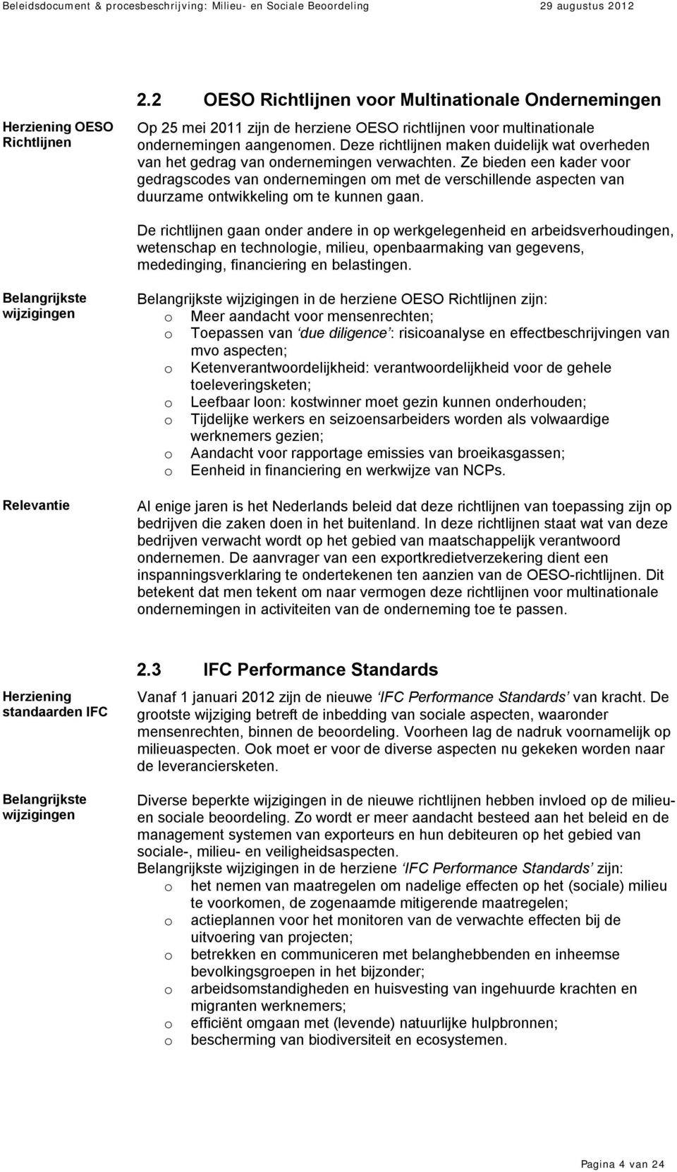 Ze bieden een kader voor gedragscodes van ondernemingen om met de verschillende aspecten van duurzame ontwikkeling om te kunnen gaan.