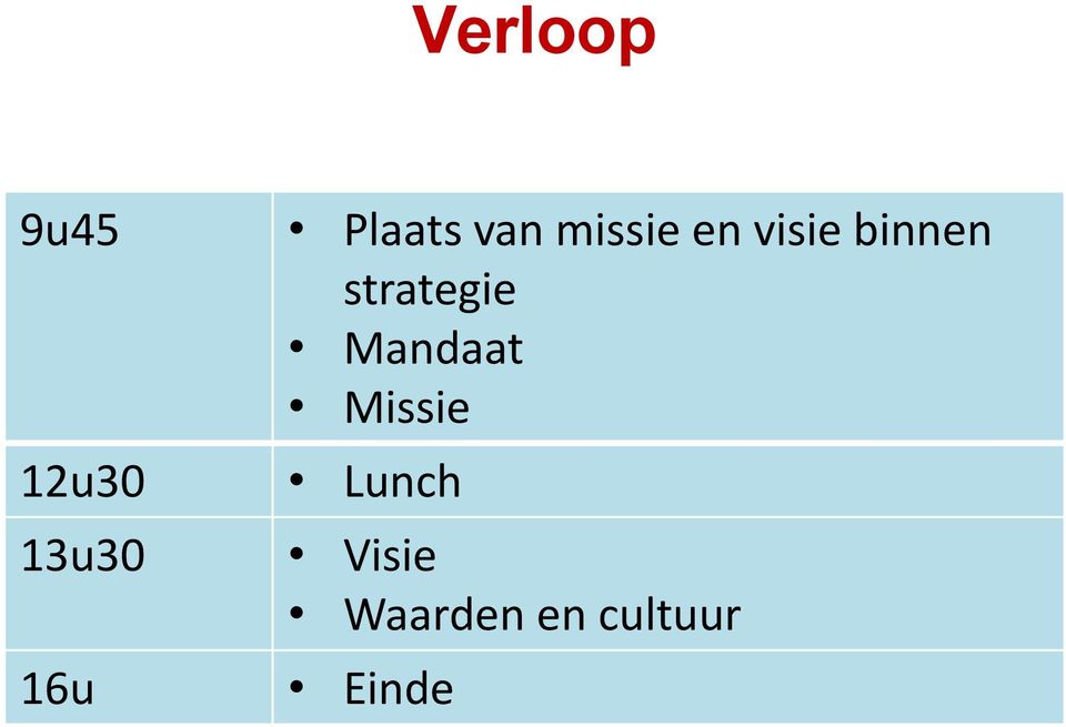 Mandaat Missie 12u30 Lunch