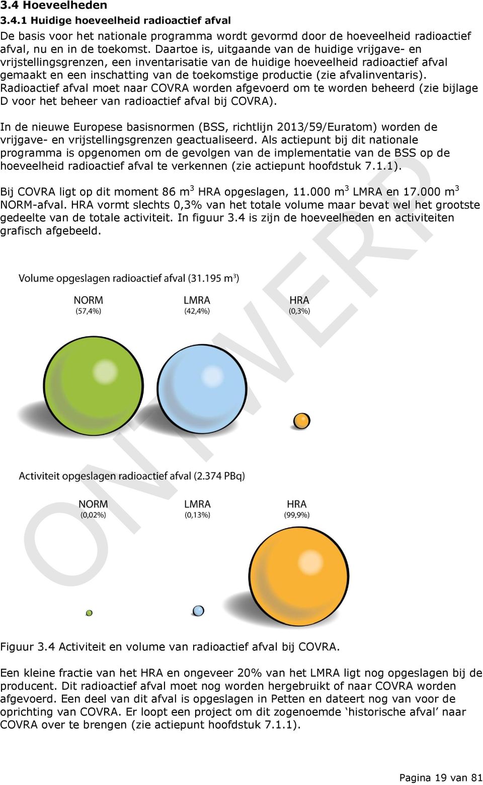 afvalinventaris). Radioactief afval moet naar COVRA worden afgevoerd om te worden beheerd (zie bijlage D voor het beheer van radioactief afval bij COVRA).