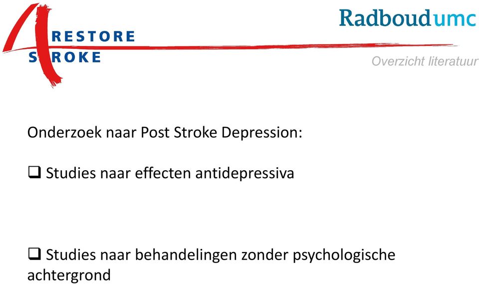 effecten antidepressiva Studies naar