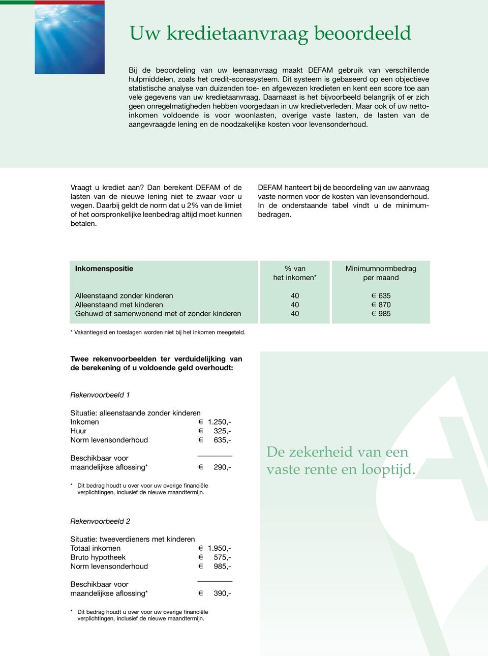 Daarnaast is het bijvoorbeeld belangrijk of er zich geen onregelmatigheden hebben voorgedaan in uw kredietverleden.