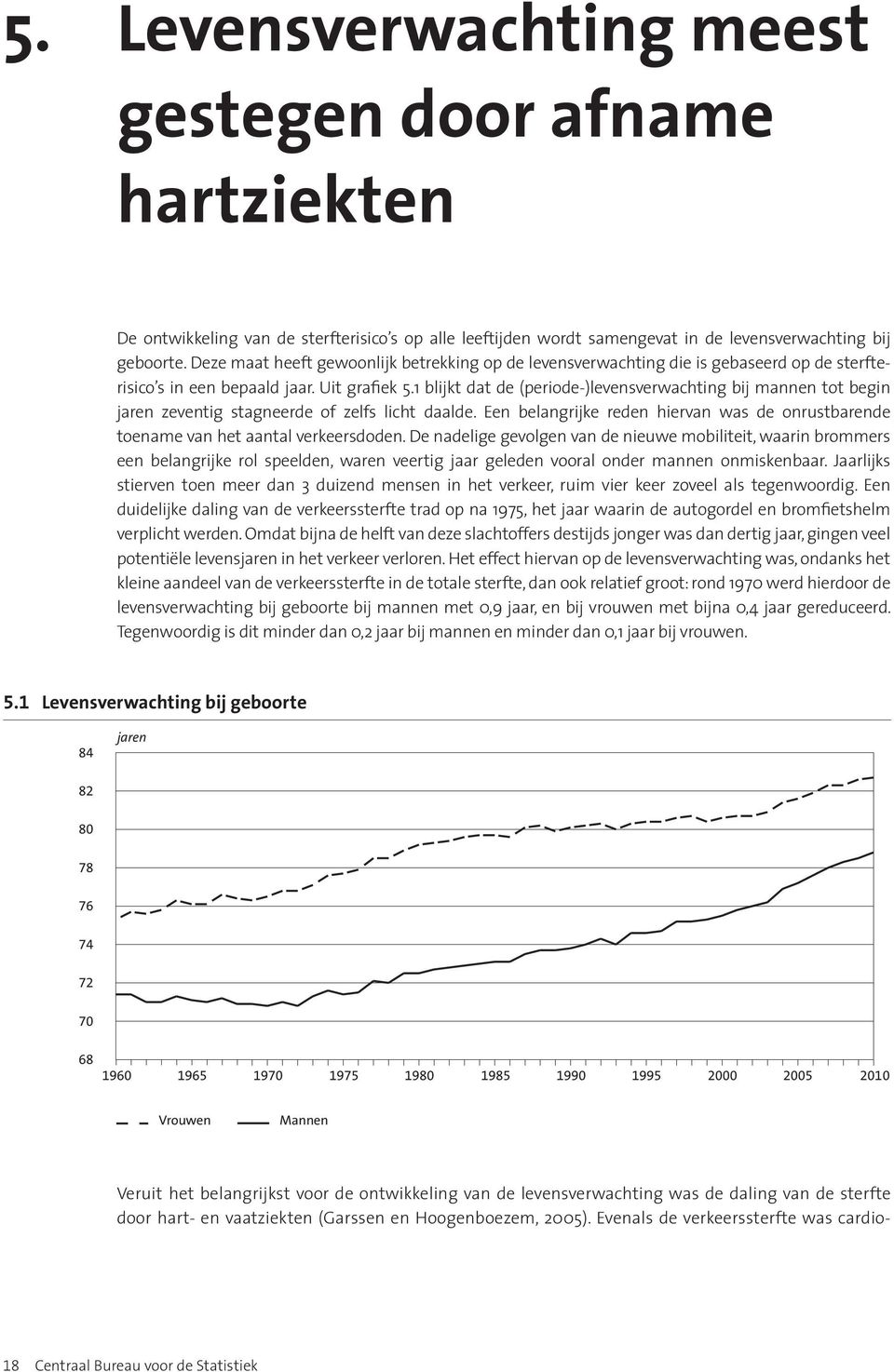 1 blijkt dat de (periode-)levensverwachting bij mannen tot begin jaren zeventig stagneerde of zelfs licht daalde.