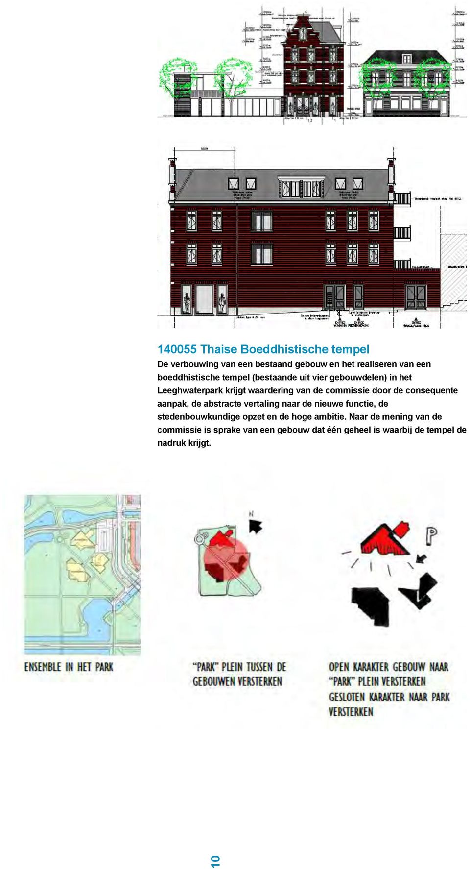 door de consequente aanpak, de abstracte vertaling naar de nieuwe functie, de stedenbouwkundige opzet en de