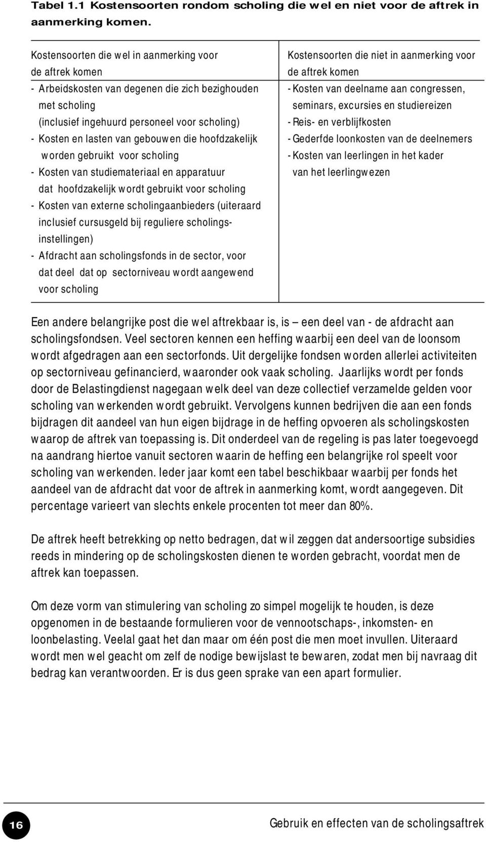 congressen, met scholing seminars, excursies en studiereizen (inclusief ingehuurd personeel voor scholing) -Reis- en verblijfkosten - Kosten en lasten van gebouwen die hoofdzakelijk -Gederfde