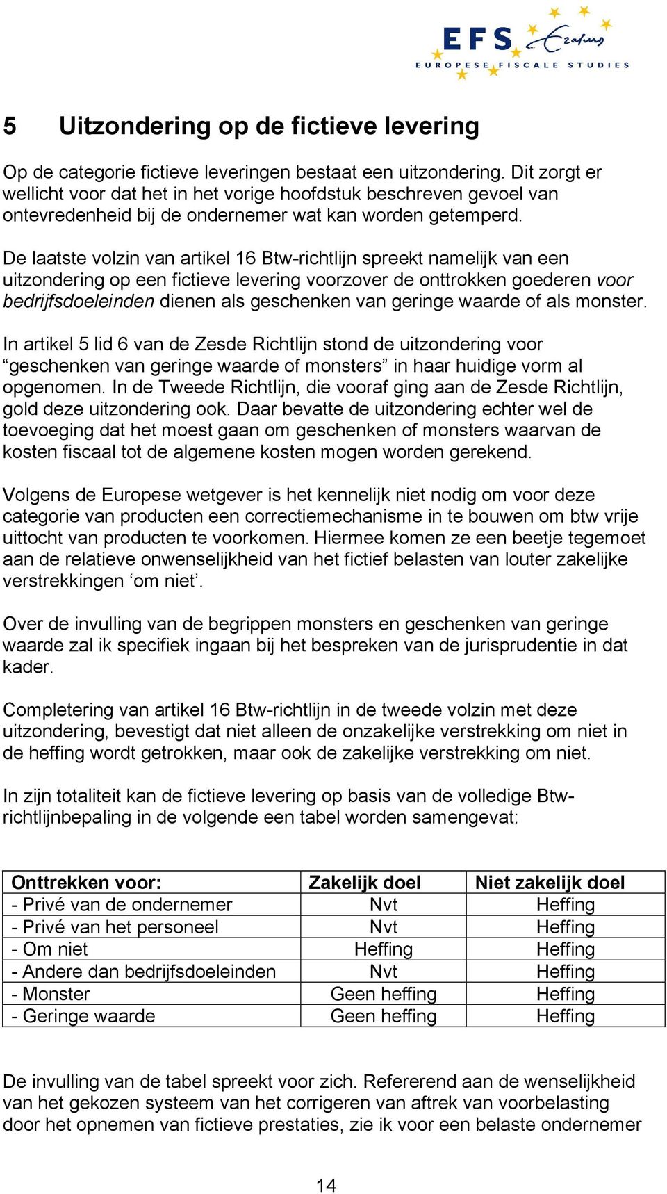 De laatste volzin van artikel 16 Btw-richtlijn spreekt namelijk van een uitzondering op een fictieve levering voorzover de onttrokken goederen voor bedrijfsdoeleinden dienen als geschenken van