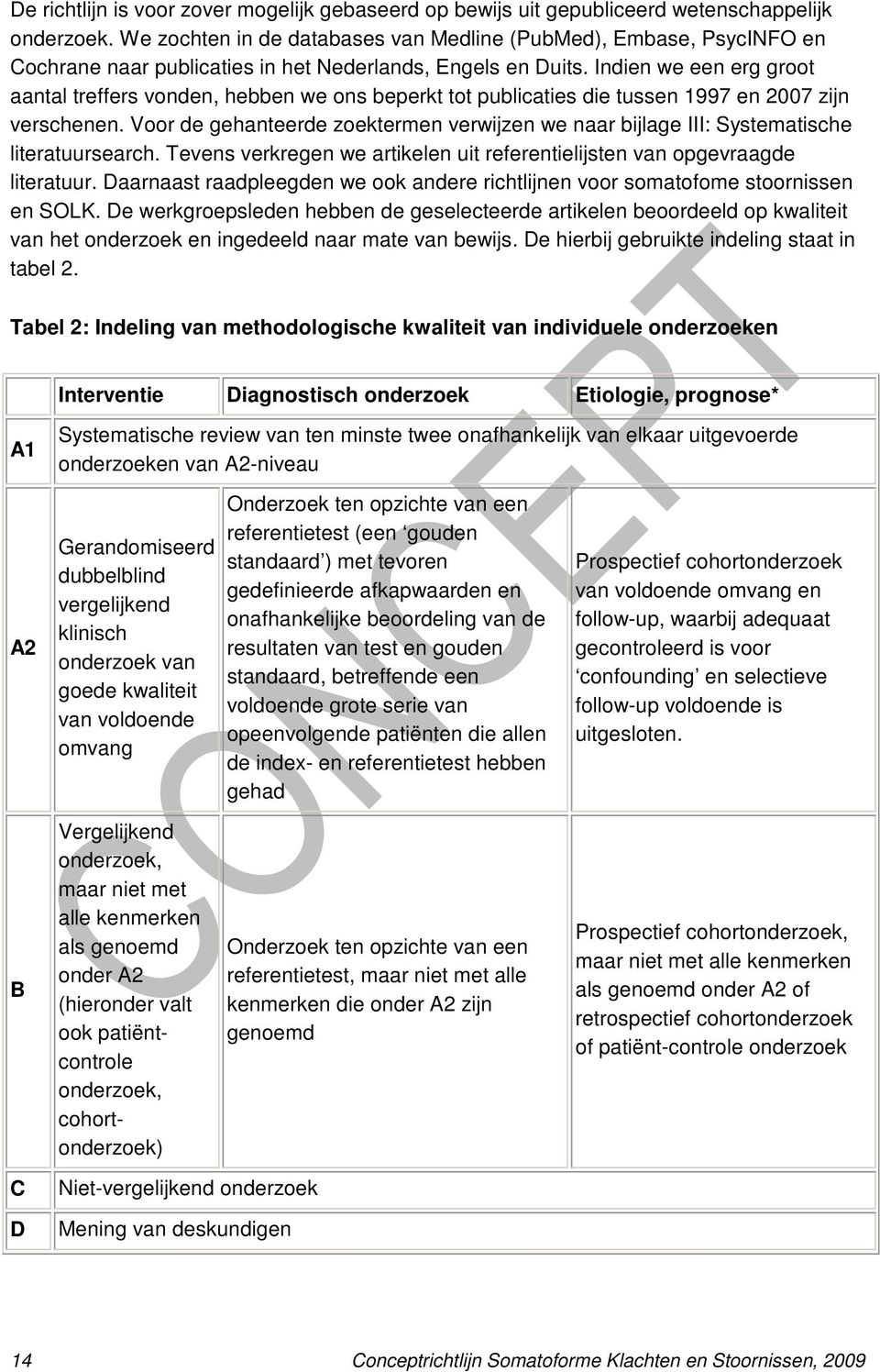 Indien we een erg groot aantal treffers vonden, hebben we ons beperkt tot publicaties die tussen 1997 en 2007 zijn verschenen.