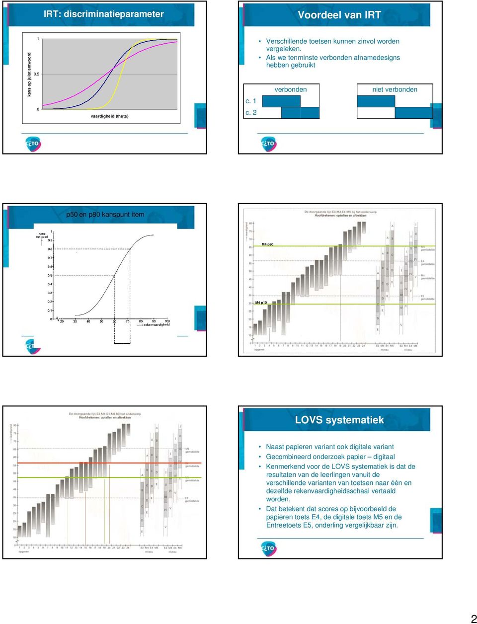 variant Gecombineerd onderzoek papier digitaal Kenmerkend voor de LOVS systematiek is dat de resultaten van de leerlingen vanuit de verschillende varianten van toetsen naar