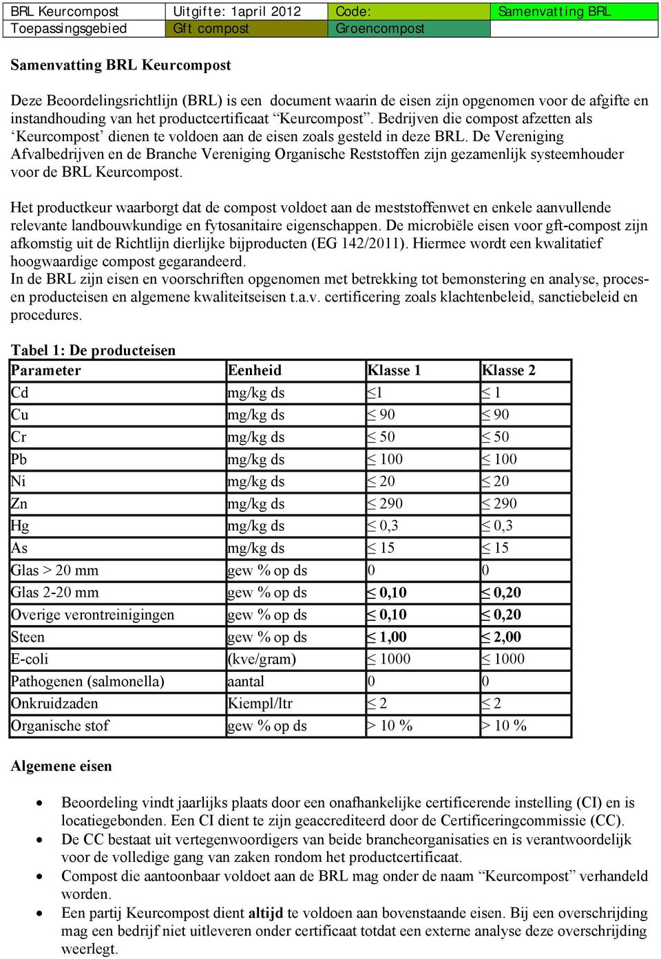 De Vereniging Afvalbedrijven en de Branche Vereniging Organische Reststoffen zijn gezamenlijk systeemhouder voor de BRL Keurcompost.