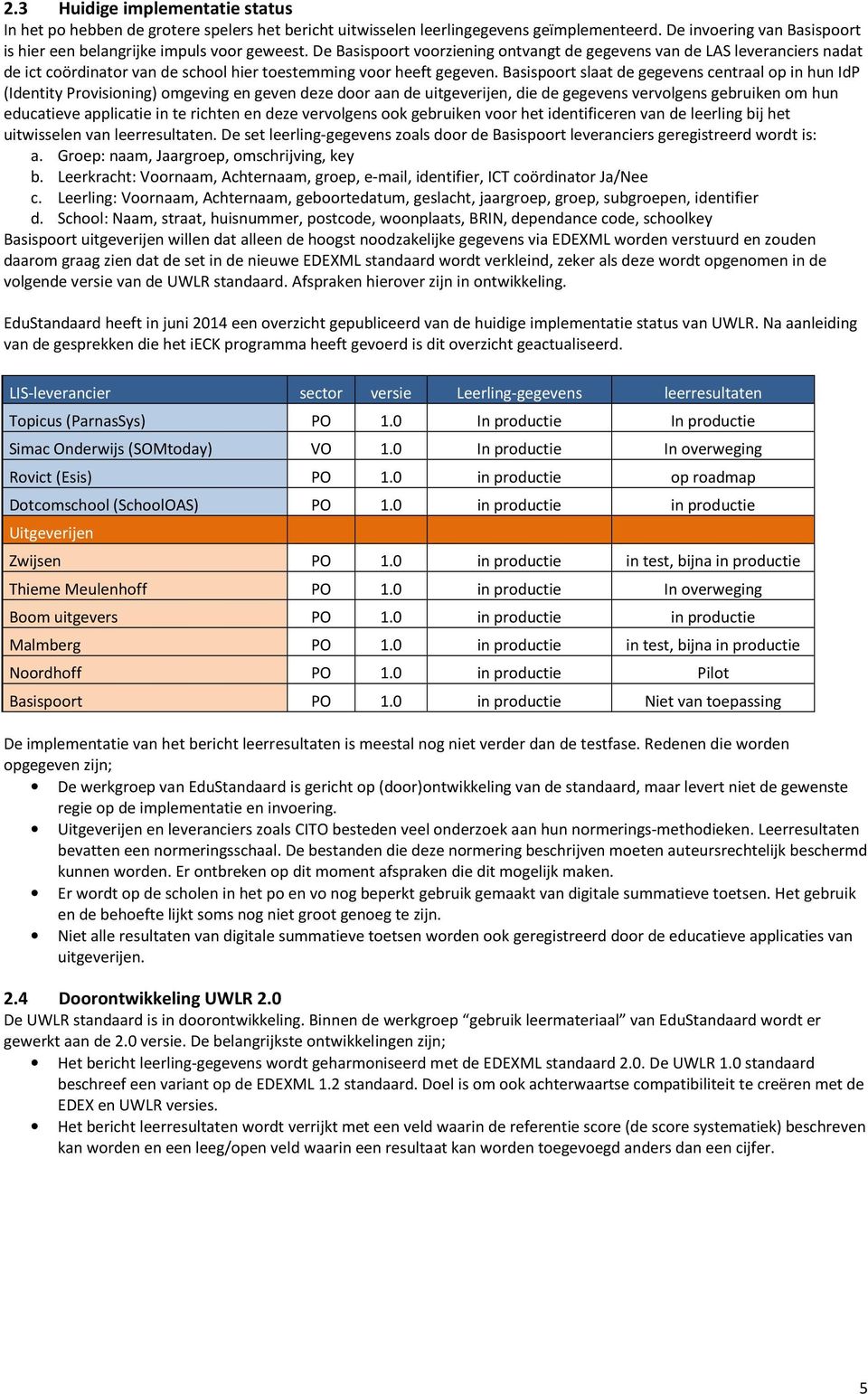 Basispoort slaat de gegevens centraal op in hun IdP (Identity Provisioning) omgeving en geven deze door aan de uitgeverijen, die de gegevens vervolgens gebruiken om hun educatieve applicatie in te