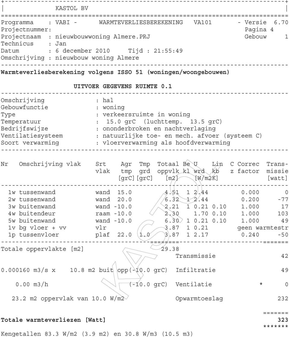 000 17 4w buitendeur raam -10.0 2.30 1.70 0.10 1.000 103 5w buitenwand wand -10.0 6.30 1 0.21 0.10 1.000 49 1v bg vloer + vv vlr 3.87 1 0.21 geen warmtestr 1p tussenvloer plaf 22.0 1.0 3.87 1 2.17 0.
