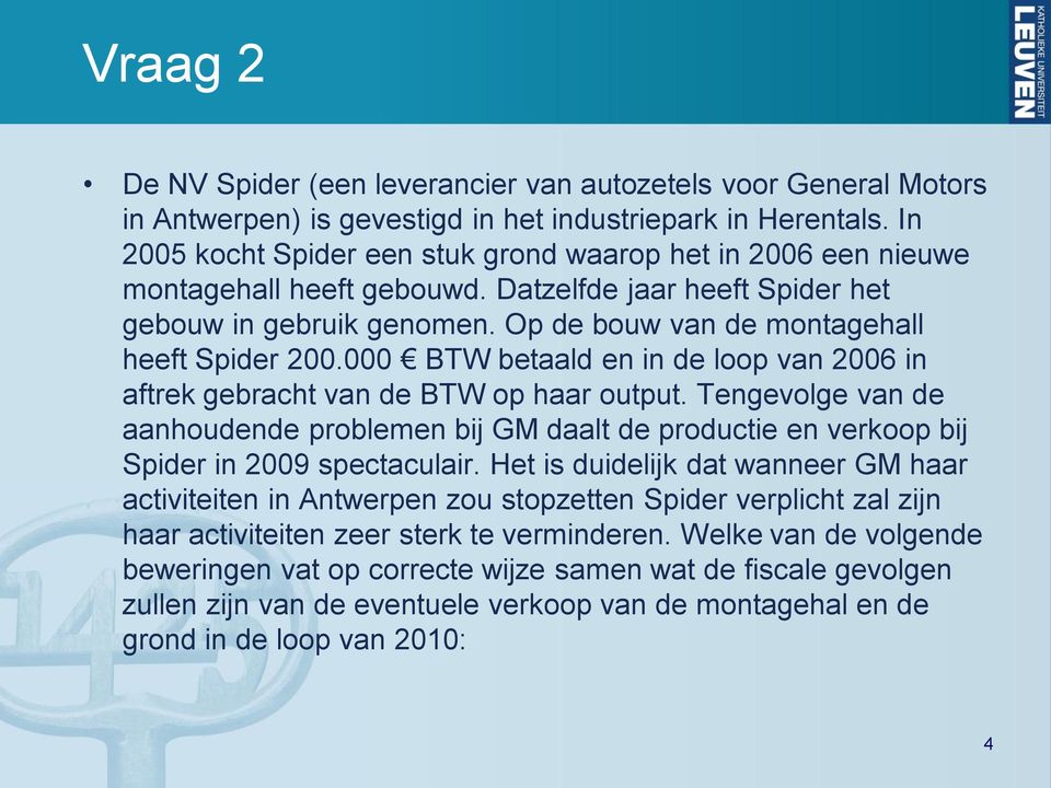 000 BTW betaald en in de loop van 2006 in aftrek gebracht van de BTW op haar output. Tengevolge van de aanhoudende problemen bij GM daalt de productie en verkoop bij Spider in 2009 spectaculair.