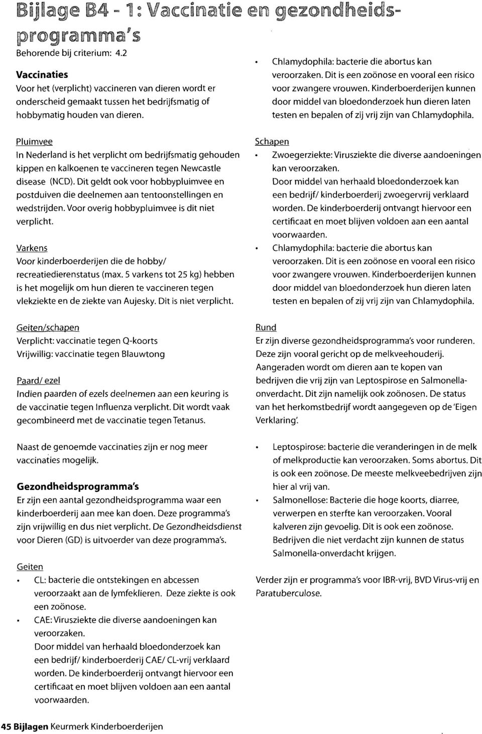 Kinderboerderijen kunnen door middel van bloedonderzoek hun dieren laten testen en bepalen of zij vrij zijn van Chlamydophila.