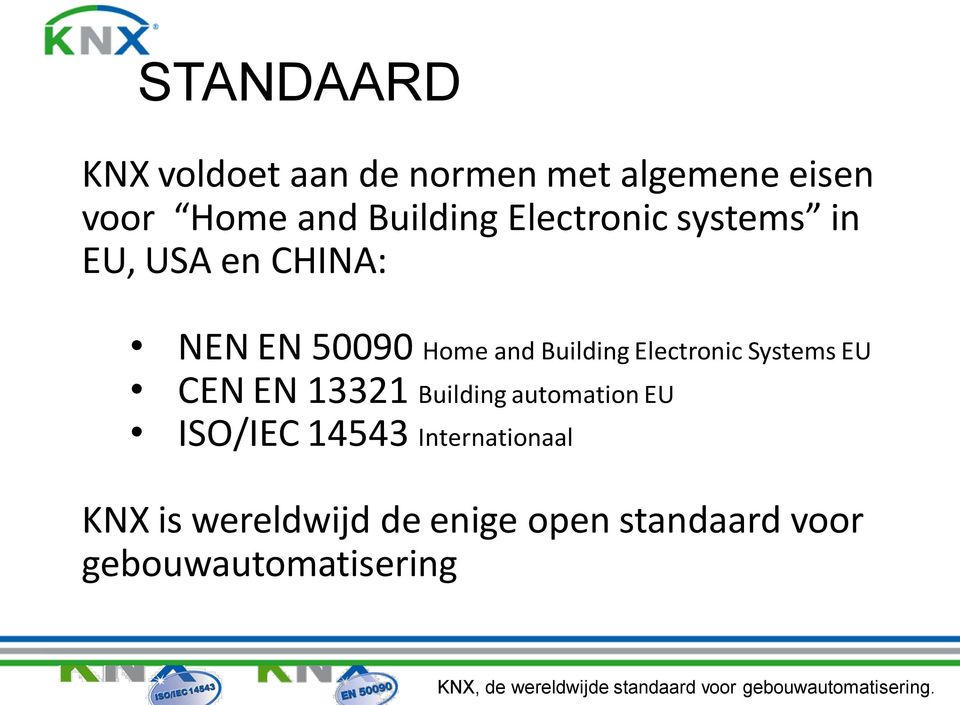 Building Electronic Systems EU CEN EN 13321 Building automation EU ISO/IEC