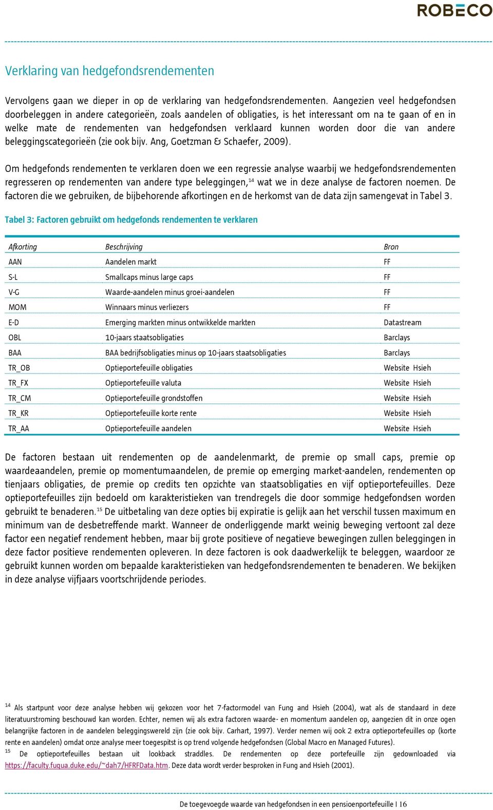 worden door die van andere beleggingscategorieën (zie ook bijv. Ang, Goetzman & Schaefer, 2009).