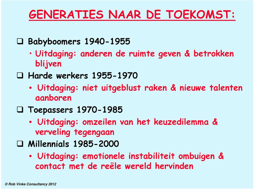 aanboren Toepassers 1970-1985 Uitdaging: omzeilen van het keuzedilemma & verveling tegengaan