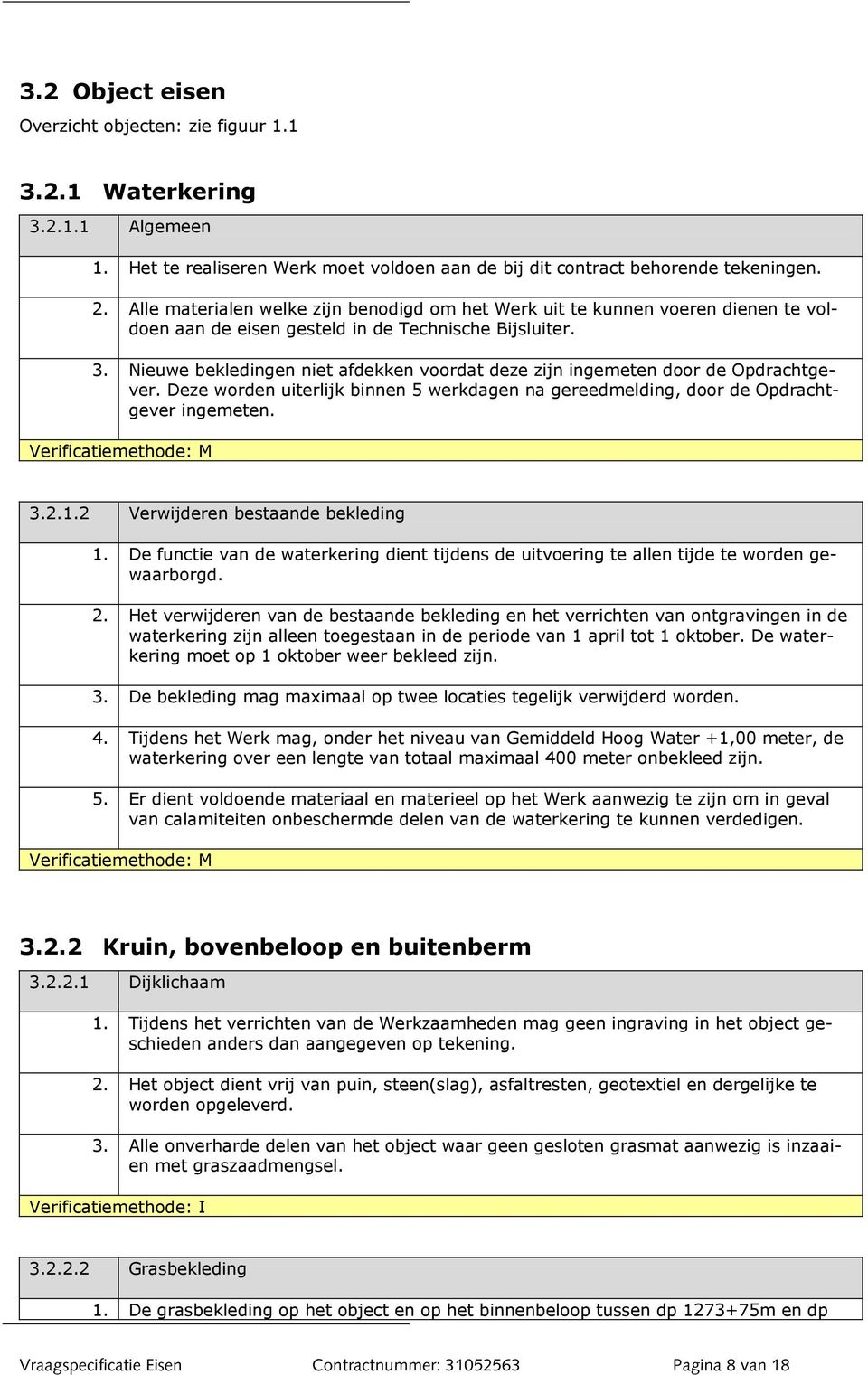 Nieuwe bekledingen niet afdekken voordat deze zijn ingemeten door de Opdrachtgever. Deze worden uiterlijk binnen 5 werkdagen na gereedmelding, door de Opdrachtgever ingemeten. 3.2.1.