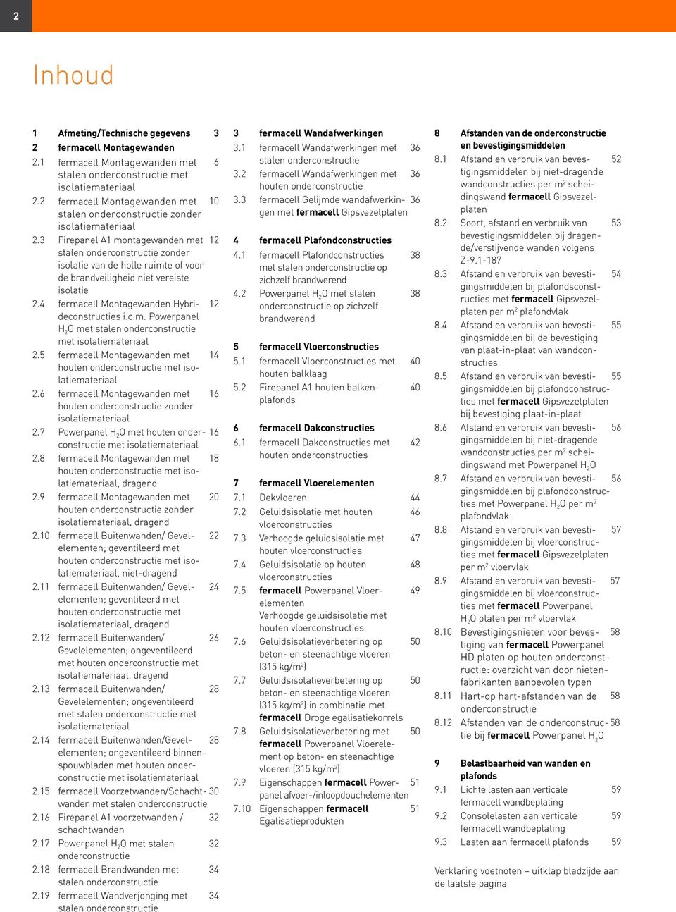 3 Firepanel A1 montagewanden met 12 stalen onderconstructie zonder isolatie van de holle ruimte of voor de brandveiligheid niet vereiste isolatie 2.4 fermacell Montagewanden Hybrideconstructies 12 i.