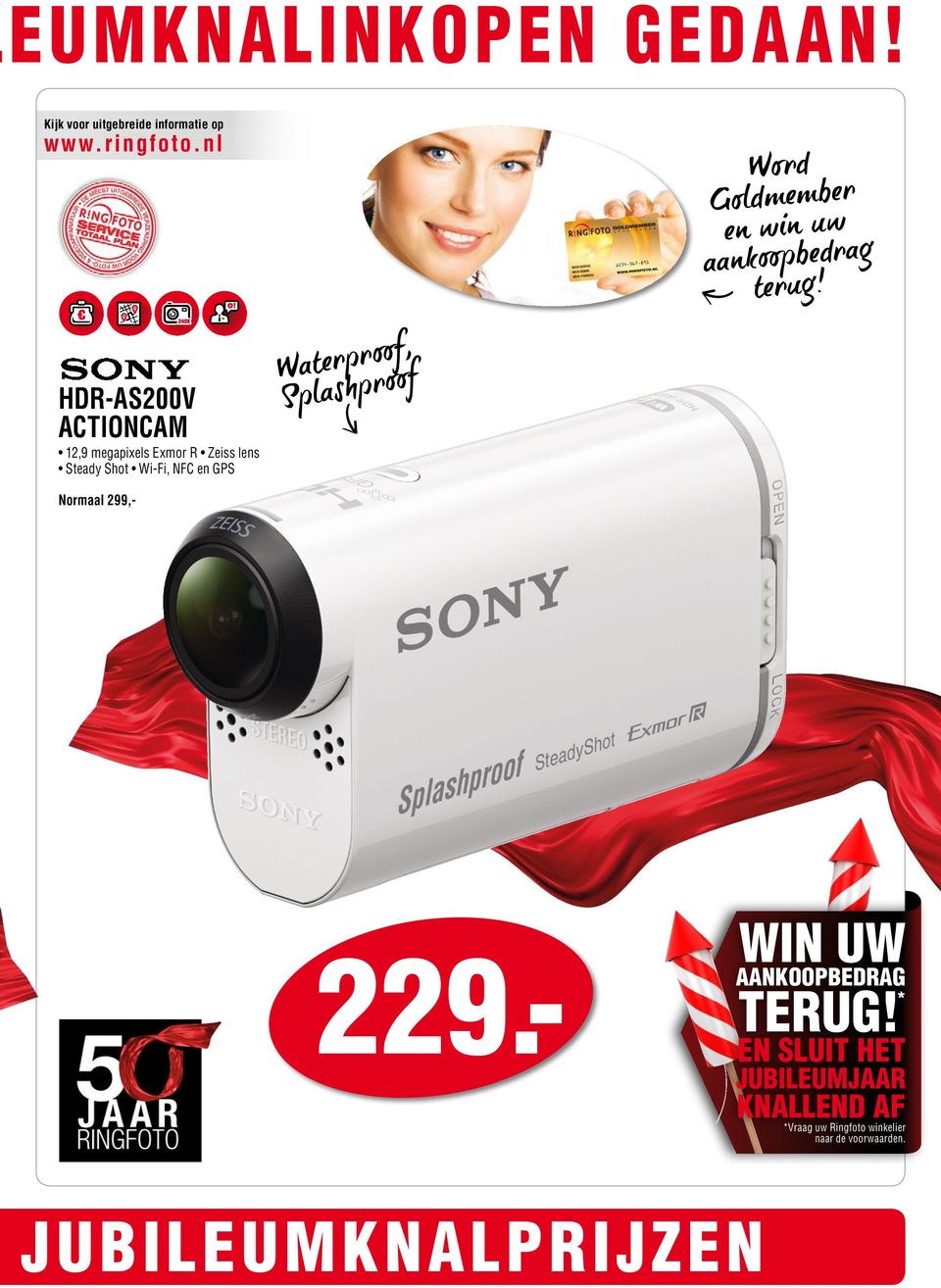 HDR-AS200V ACTIONCAM 12,9 megapixels Exmor R Zeiss