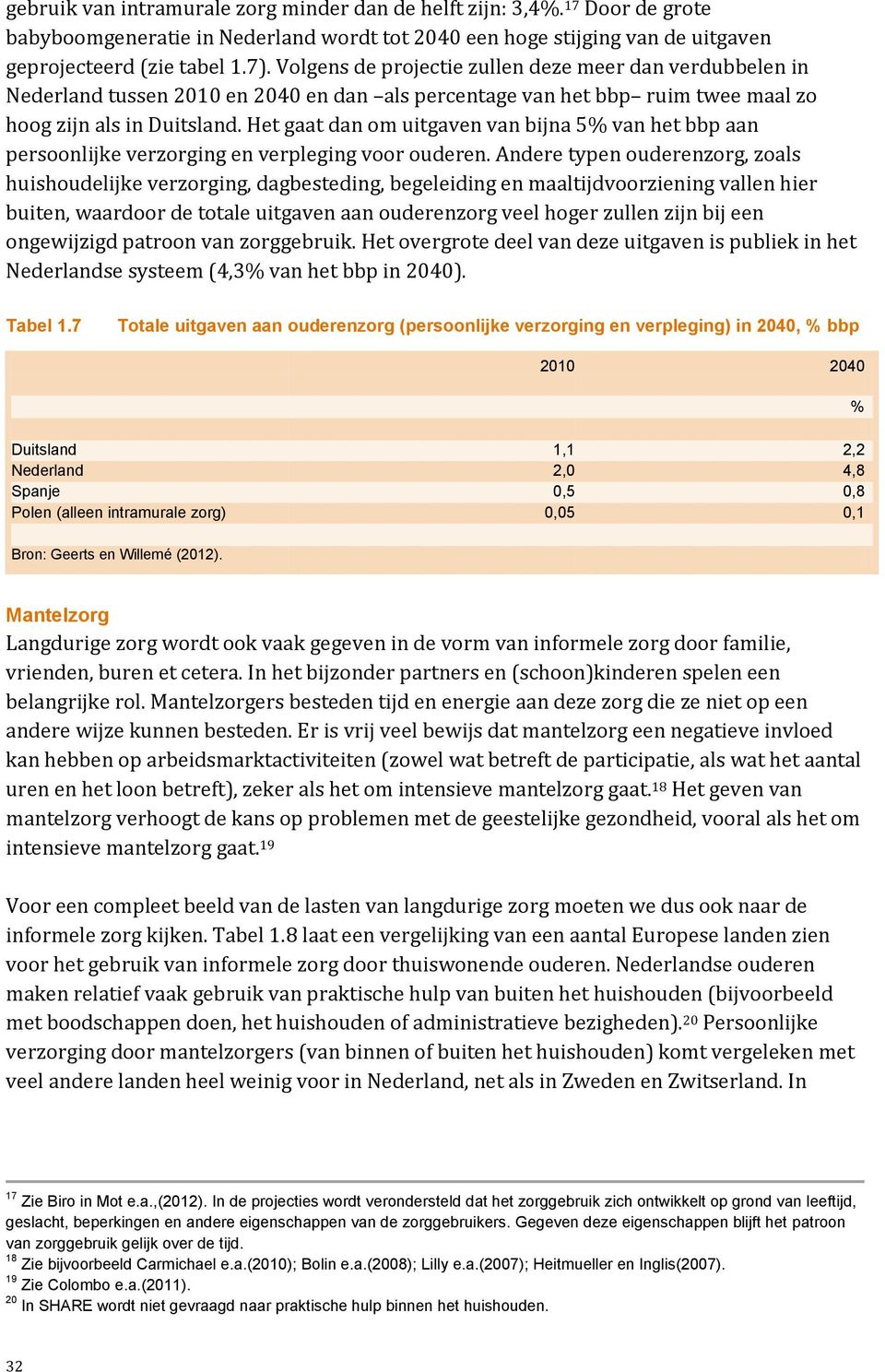 Het gaat dan om uitgaven van bijna 5% van het bbp aan persoonlijke verzorging en verpleging voor ouderen.