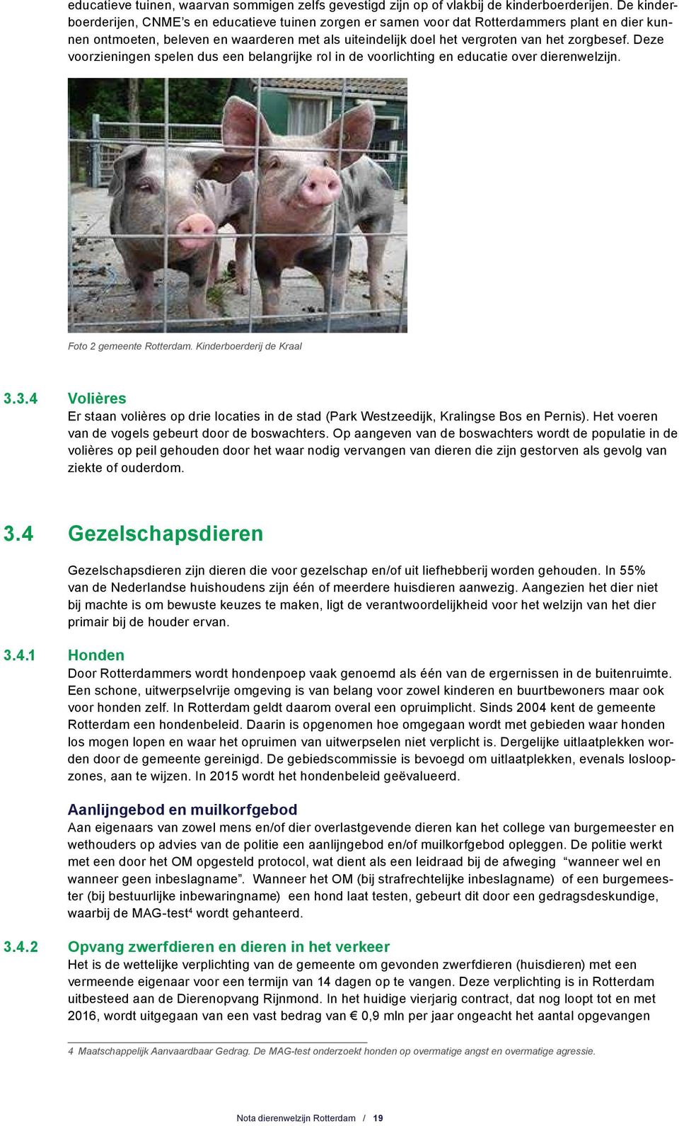 Deze voorzieningen spelen dus een belangrijke rol in de voorlichting en educatie over dierenwelzijn. Foto 2 gemeente Rotterdam. Kinderboerderij de Kraal 3.