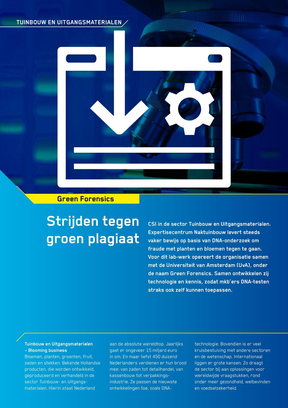 Voor dit lab-werk opereert de organisatie samen met de Universiteit van Amsterdam (UvA), onder de naam Green Forensics.