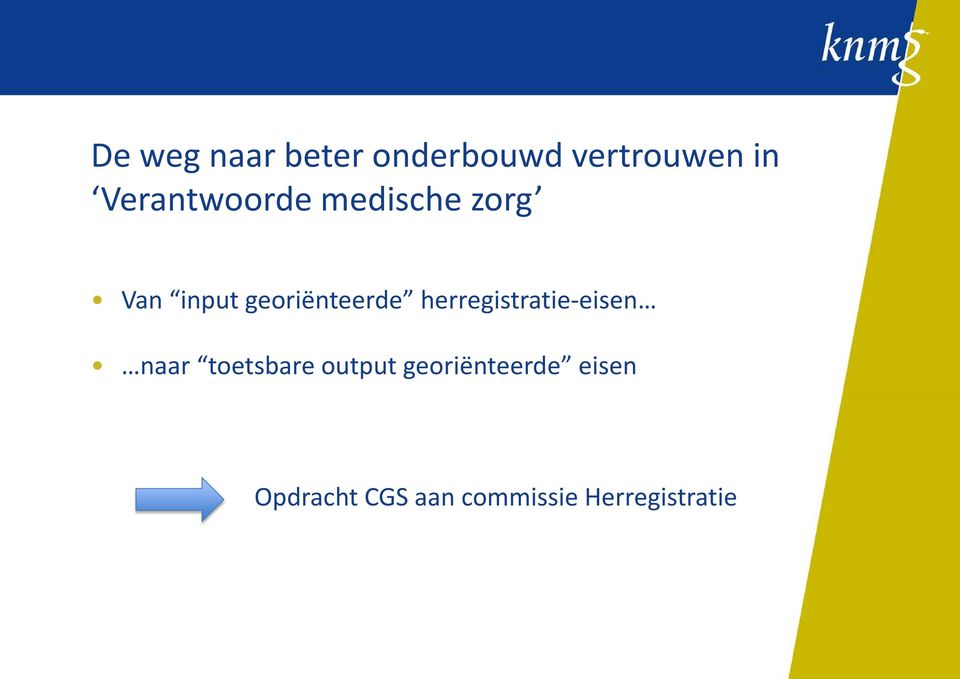 georiënteerde herregistratie-eisen naar toetsbare