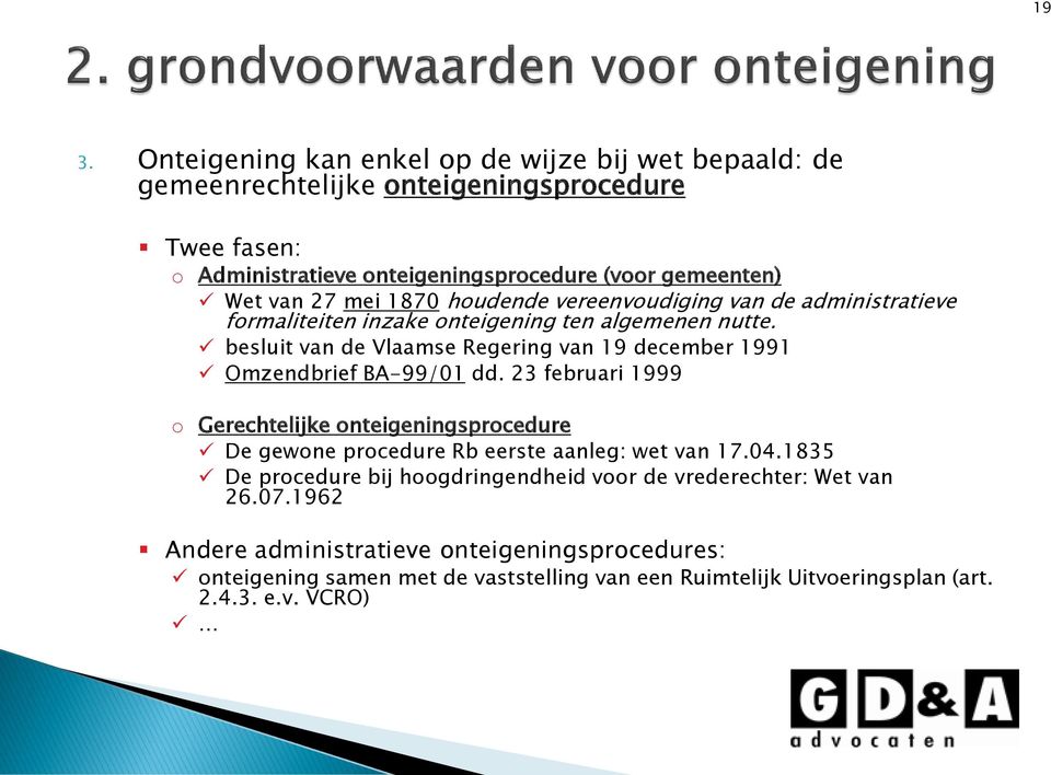besluit van de Vlaamse Regering van 19 december 1991 Omzendbrief BA-99/01 dd.